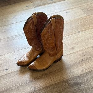 Tan Leather Cowboy Boots
